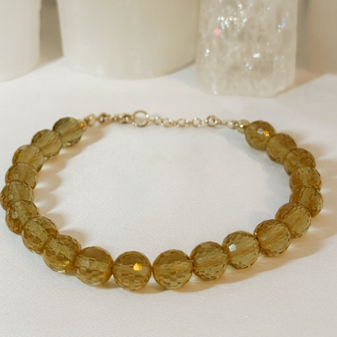 Zultanite Round Bracelet | 8 mm Faceted Zultanite with 925 Sterling Silver