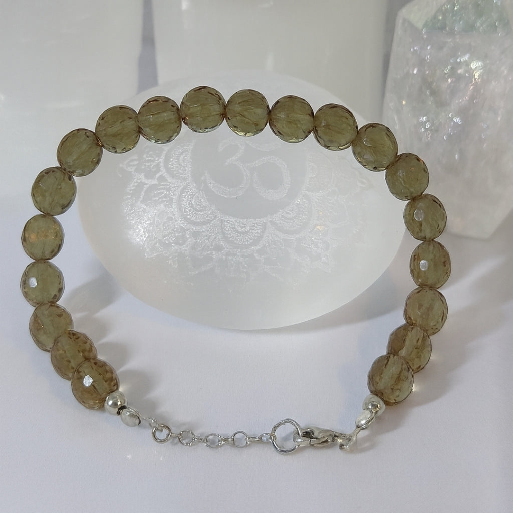 Zultanite Round Bracelet | 8 mm Faceted Zultanite with 925 Sterling Silver