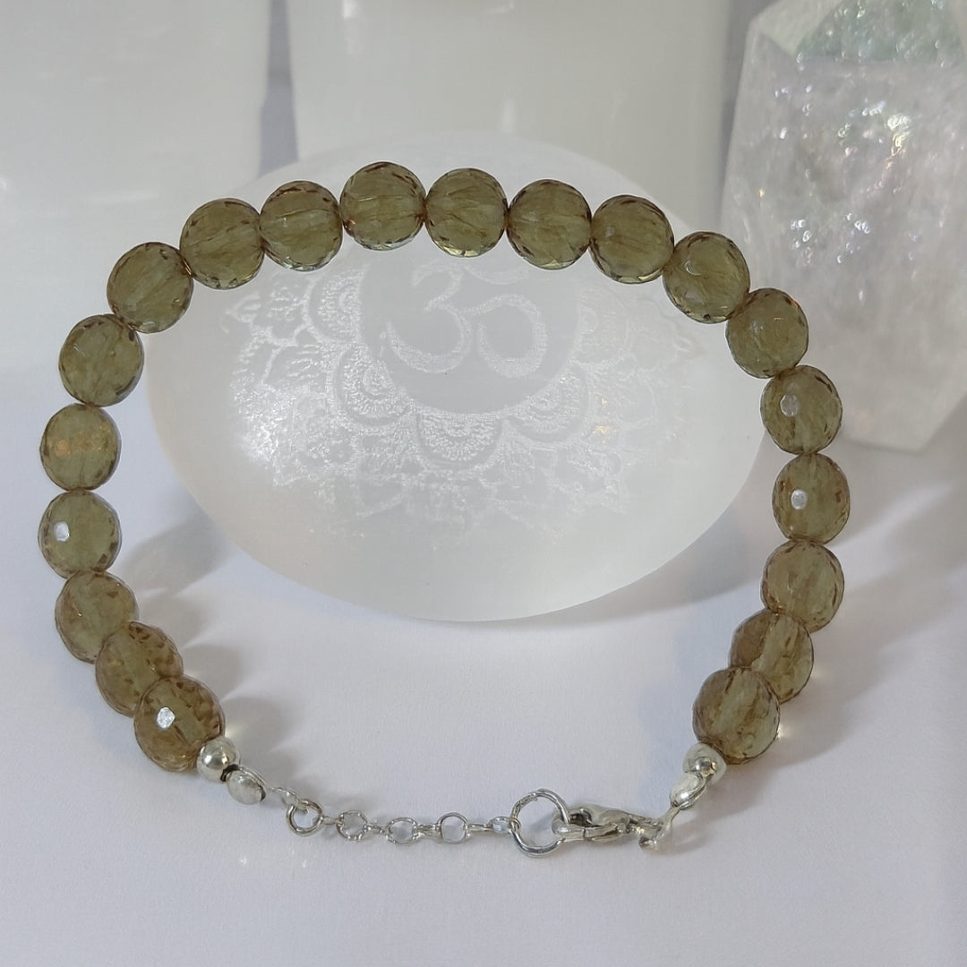 Zultanite Round Bracelet | 8 mm Faceted Zultanite with 925 Sterling Silver