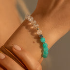 Amazonite Clarity Bracelet 8mm AAA Natural Amazonite Clear Quartz Hematite