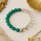 Amazonite Clarity Bracelet 8mm AAA Natural Amazonite Clear Quartz Hematite