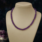 Amethyst & 925 Sterling Silver Necklace | AAA Faceted Gemstone |Luxury Handmade Jewelry