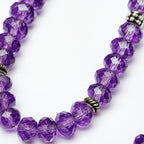 Amethyst & 925 Sterling Silver Necklace | AAA Faceted Gemstone |Luxury Handmade Jewelry