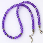 Amethyst & 925 Sterling Silver Necklace | AAA Faceted Gemstone |Luxury Handmade Jewelry