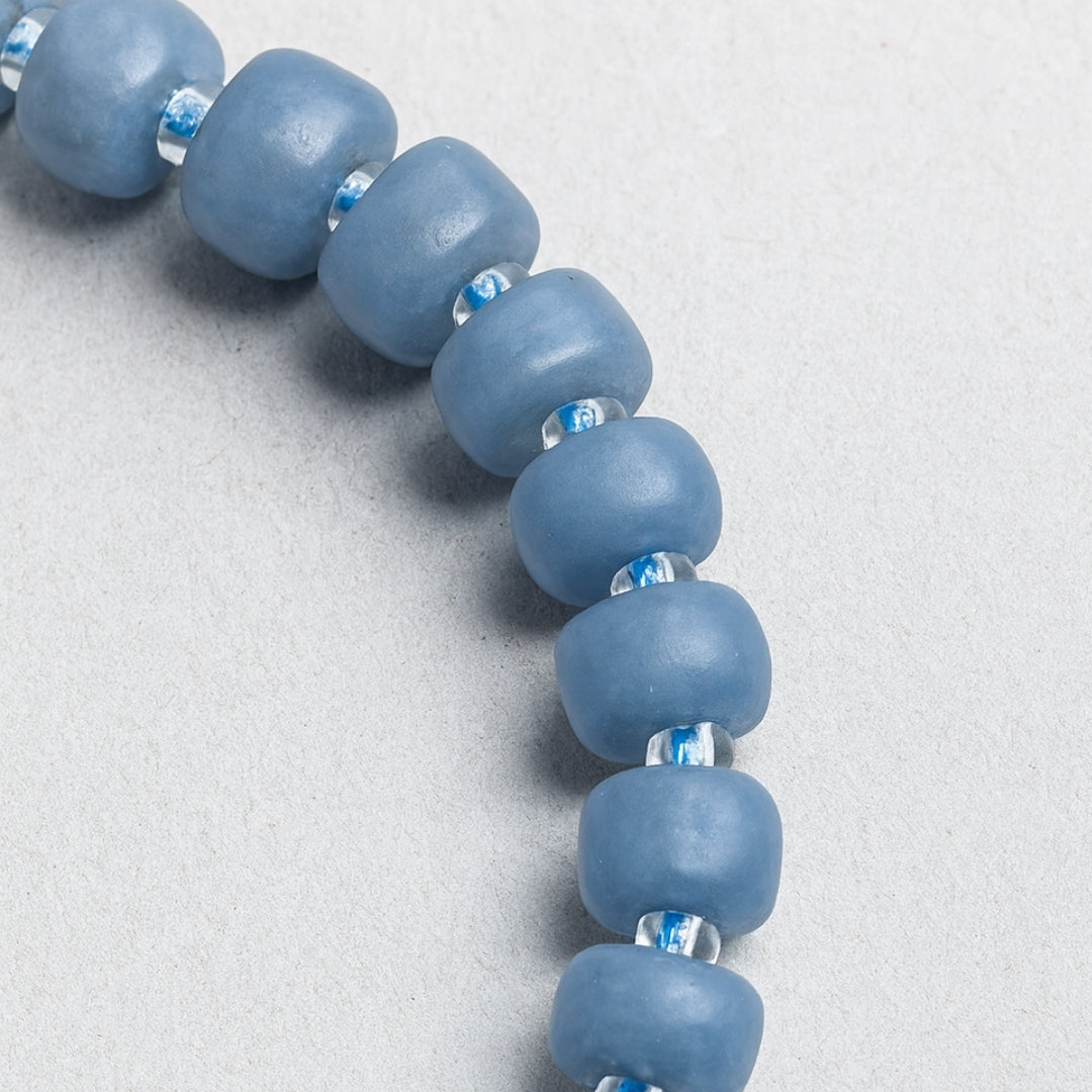 Angelite Bracelet 4x7 mm Rondelle | Macrame Adjustable Crystal Jewelry