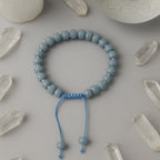 Angelite Macrame Bracelet 4x7mm Rondelle | Celestial Blue • Calm • Peace • Intuition