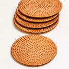 Authentic Turkish Copper Coaster Set | Handmade Hammered Coasters (6 pcs) | Rustic Anatolian Drinkware & Timeless Home Gift Decor