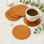 Authentic Turkish Copper Coaster Set | Handmade Hammered Coasters (6 pcs) | Rustic Anatolian Drinkware & Timeless Home Gift Decor