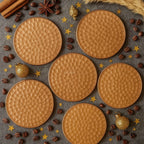 Authentic Turkish Copper Coaster Set | Handmade Hammered Coasters (6 pcs) | Rustic Anatolian Drinkware & Timeless Home Gift Decor