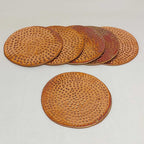 Authentic Turkish Copper Coaster Set | Handmade Hammered Coasters (6 pcs) | Rustic Anatolian Drinkware & Timeless Home Gift Decor