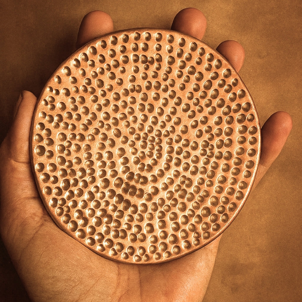 Authentic Turkish Copper Coaster Set | Handmade Hammered Coasters (6 pcs) | Rustic Anatolian Drinkware & Timeless Home Gift Decor