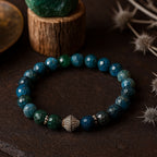 Blue Apatite Bracelet 8mm Natural Faceted Teal Gemstone | 925 Silver |