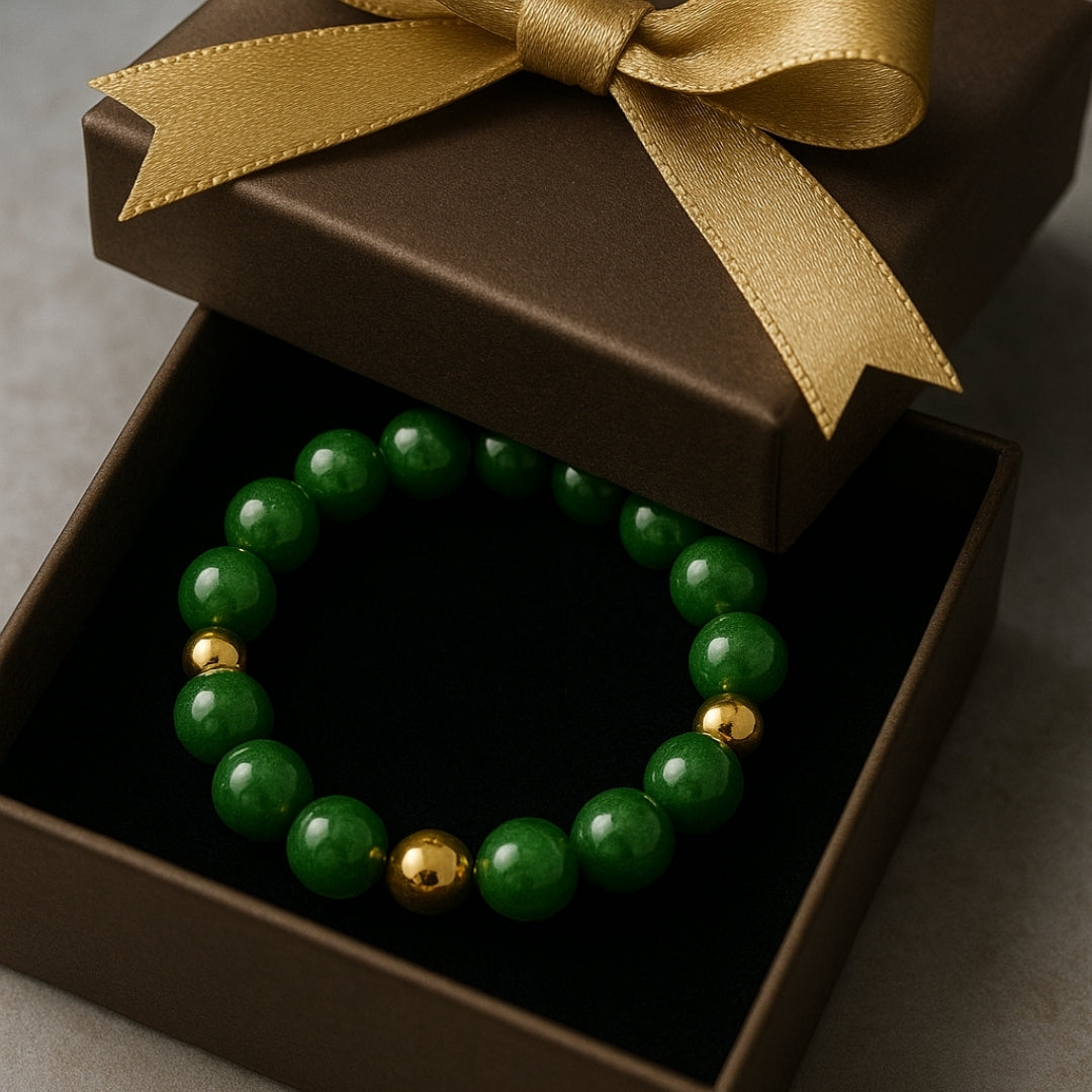 Jade Handmade Bracelet 10mm | Natural Green Jade Jewelry |