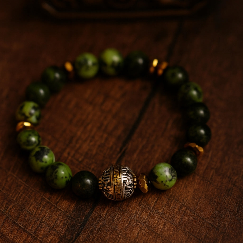 Canadian Jade & Hematite Bracelet | 8mm Natural Gemstone Jewelry Gift