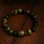 Canadian Jade & Hematite Bracelet | 8mm Natural Gemstone | Prosperity • Protection • Grounding