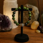 Canadian Jade & Hematite Bracelet | 8mm Natural Gemstone | Prosperity • Protection • Grounding