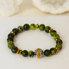 Canadian Jade & Hematite Bracelet | 8mm Natural Gemstone | Prosperity • Protection • Grounding