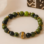 Canadian Jade & Hematite Bracelet | 8mm Natural Gemstone | Prosperity • Protection • Grounding