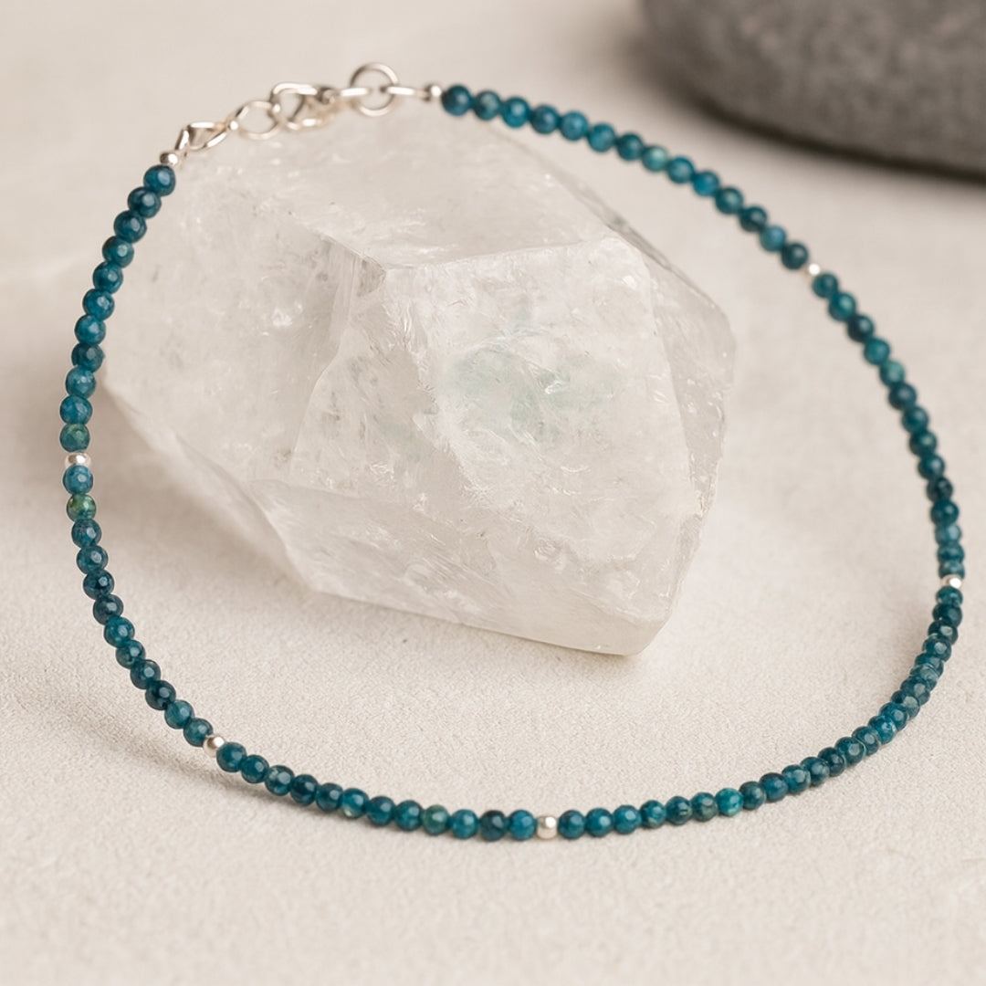 Blue Apatite Necklace 3 mm | Aether Whisper Collection