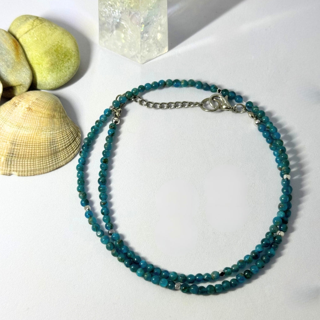 Blue Apatite Necklace 3 mm | Aether Whisper Collection