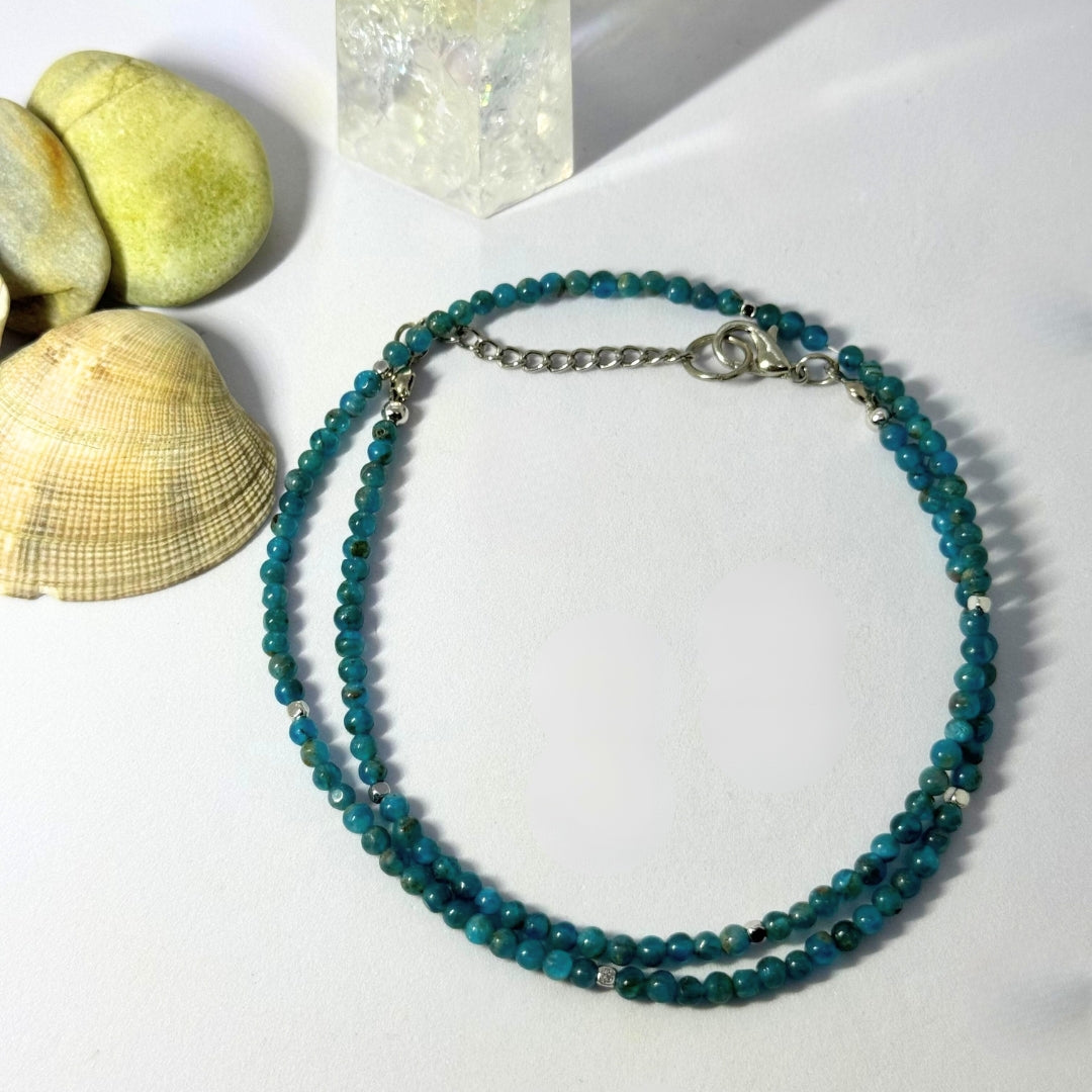 Blue Apatite Necklace 3 mm | Aether Whisper Collection