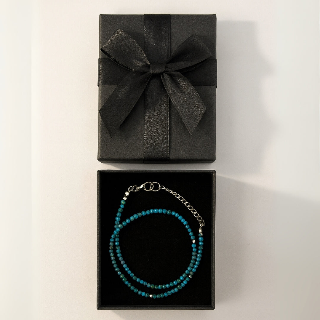 Blue Apatite Necklace 3 mm | Aether Whisper Collection