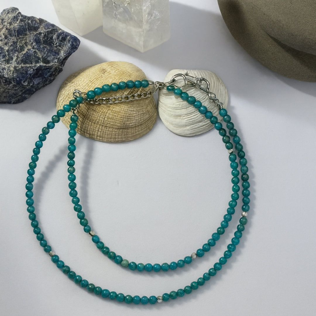 Blue Apatite Necklace 3 mm | Aether Whisper Collection