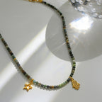 Dainty Chrysoprase Necklace 3 mm | Faceted Natural Chrysoprase • Gold-Plated Accents • Protection • Clarity • Heart Energy • Luxury Handmade Necklace