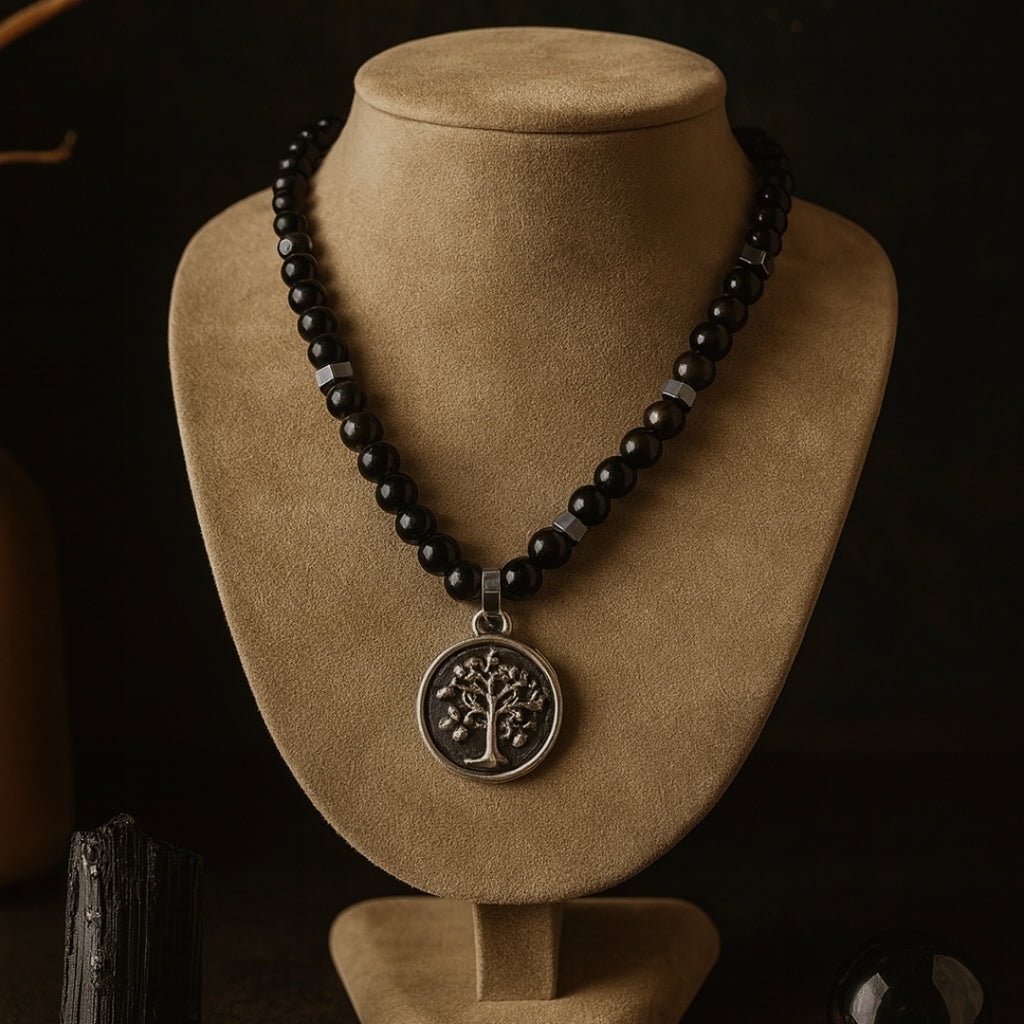 Silver Sheen Obsidian Talisman |