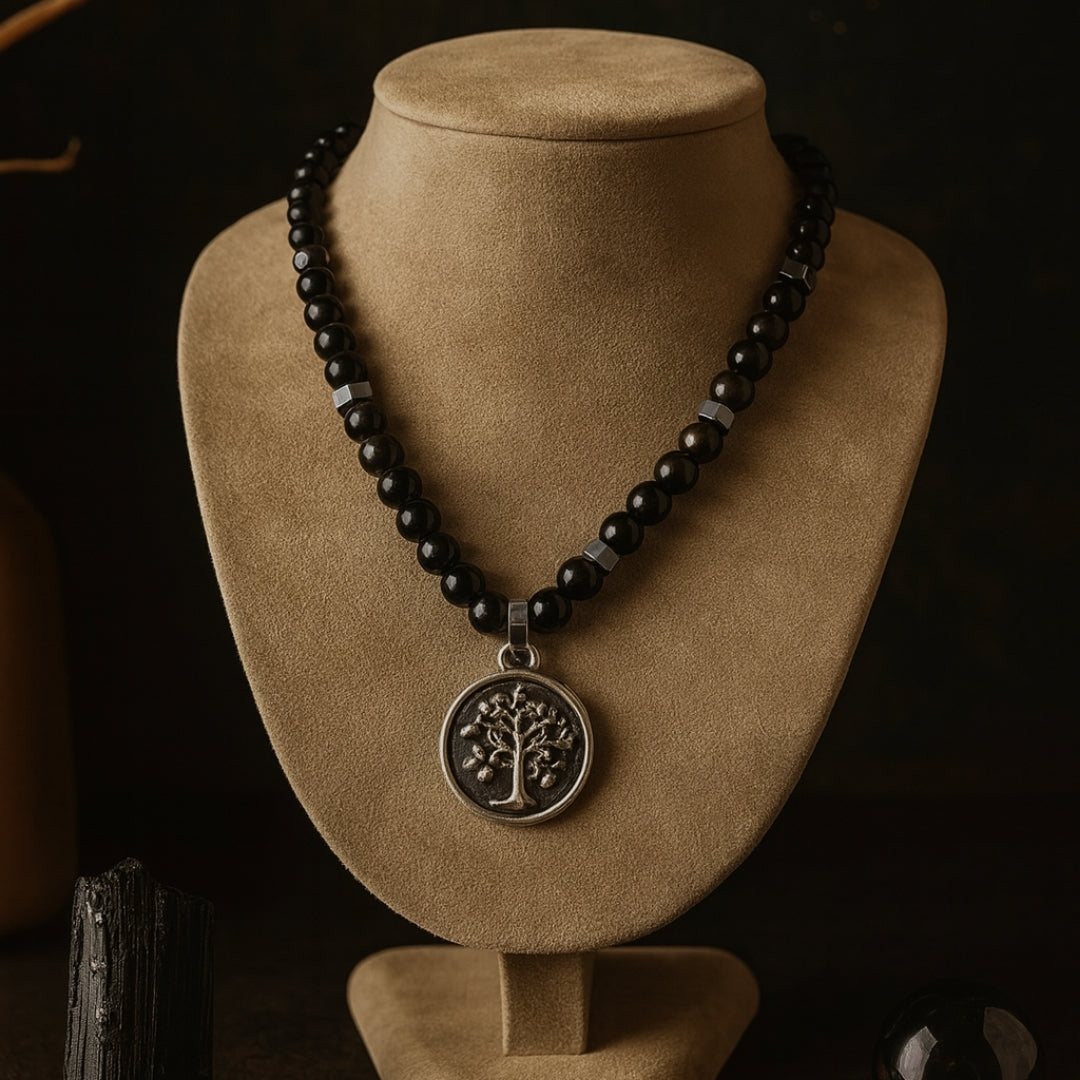 Silver Sheen Obsidian Talisman |