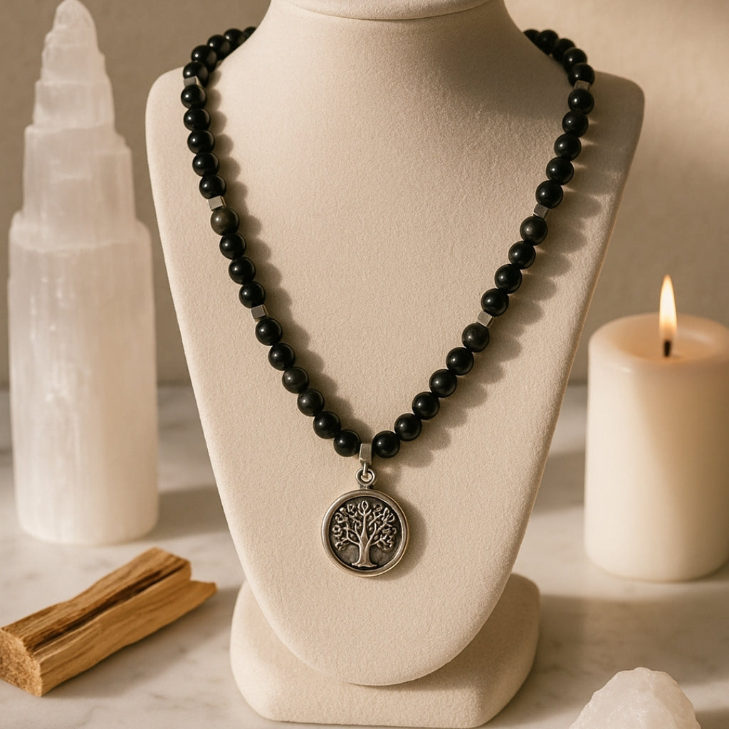 Silver Sheen Obsidian Talisman |