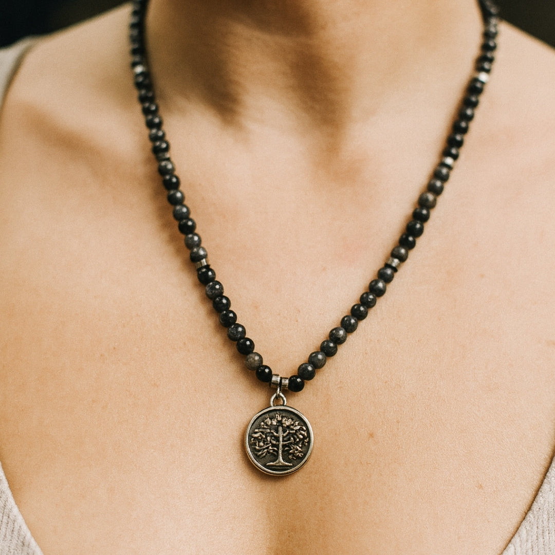 Silver Sheen Obsidian Talisman |