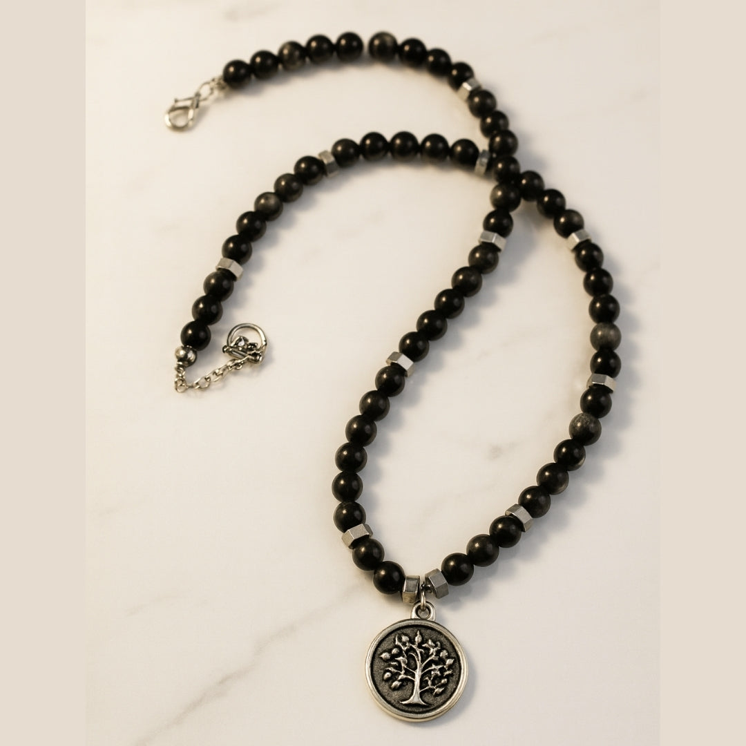Silver Sheen Obsidian Talisman |