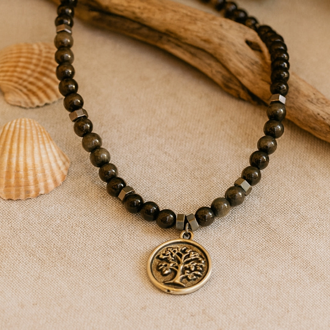 Silver Sheen Obsidian Talisman |