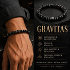 Men’s Black Onyx Bracelet, Natural Hematite Gemstone, Grounding Protection Jewelry, Spiritual Gift for Him