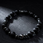 Men’s Black Onyx Bracelet, Natural Hematite Gemstone, Grounding Protection Jewelry, Spiritual Gift for Him