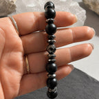Men’s Black Onyx Bracelet, Natural Hematite Gemstone, Grounding Protection Jewelry, Spiritual Gift for Him