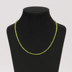 Peridot Dainty Necklace 3mm Faceted Green Peridot 18K Gold Plated