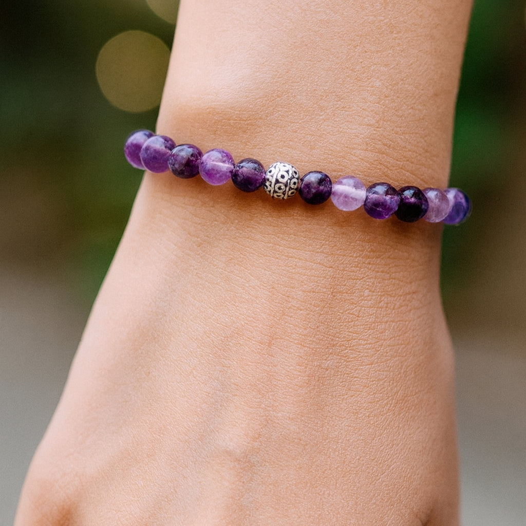 Handmade Natural Fluorite Crystal Bracelet – Starseed Visions Collection – 6mm Beads