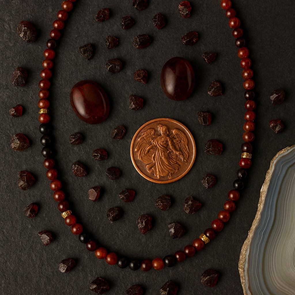 Garnet Necklace 4 mm | Crimson Heart Collection | Scarlet Seal Talisman
