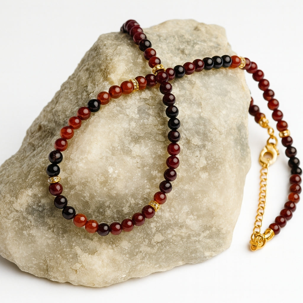 Garnet Necklace 4 mm | Crimson Heart Collection | Scarlet Seal Talisman