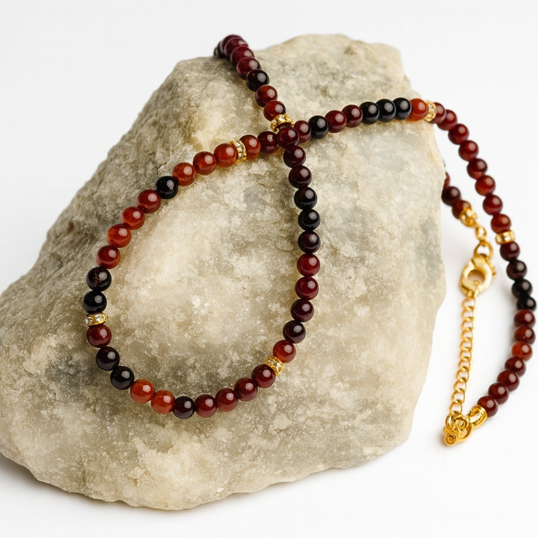 Garnet Necklace 4 mm | Crimson Heart Collection | Scarlet Seal Talisman