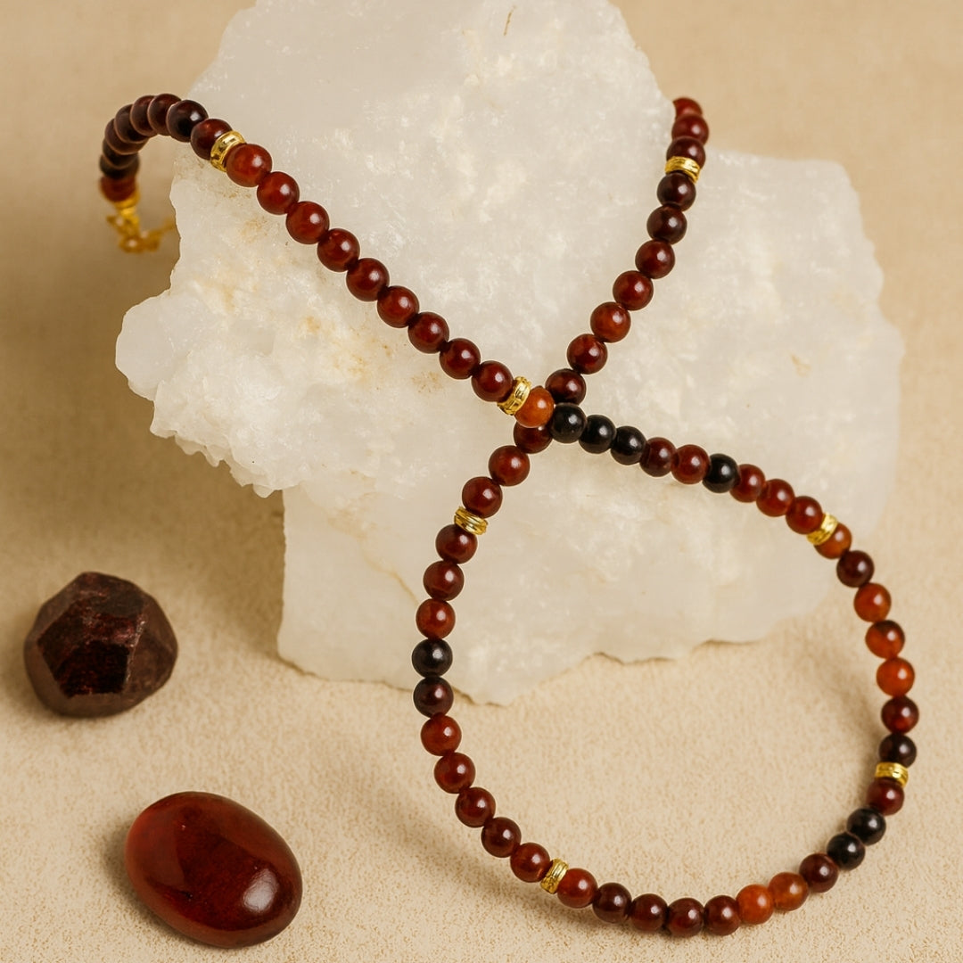 Garnet Necklace 4 mm | Crimson Heart Collection | Scarlet Seal Talisman