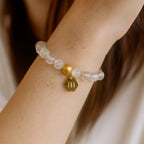111 Clear Quartz Bracelet 8mm 18K Gold Plated