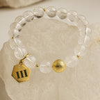 111 Clear Quartz Bracelet 8mm 18K Gold Plated