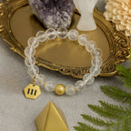 111 Clear Quartz Bracelet 8mm 18K Gold Plated