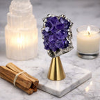 Raw  Amethyst Ring  |  Gaia Codex — PRIMAL FORM | Raw Crystal Statement Ring | Adjustable Silver-Plated Ring | Unique Artisan Jewelry