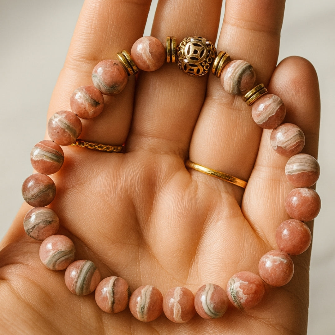 Rare Rhodochrosite Bracelet 9 mm