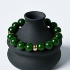 Jade Bracelet 10mm Natural Jade 18K Gold Plated Jewelry