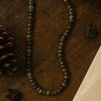 African Turquoise & Hematite Necklace 6mm | Handmade Gemstone Jewelry for Courage • Protection • Balance
